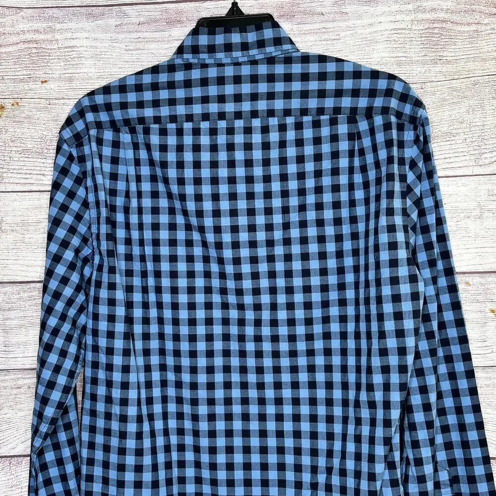 J. Crew Men's Blue & Black Flex Washed Button Down Slim Fit Shirt Size Small New